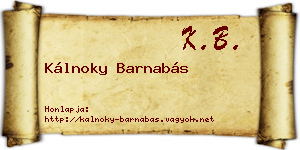 Kálnoky Barnabás névjegykártya