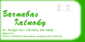 barnabas kalnoky business card