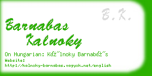 barnabas kalnoky business card